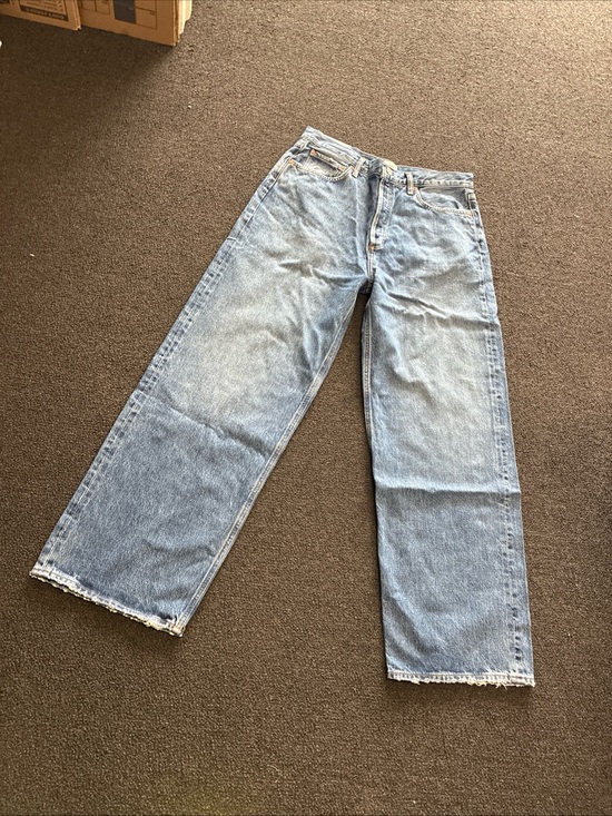 Agolde Denim - AGOLDE Low Slung Baggy Jeans Women’s Size 24 Blue Relaxed Fit Grunge Denim